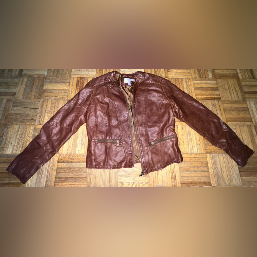 Xhilaration Rich Brown Leather Jacket